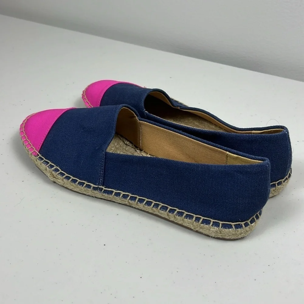 J.Crew Pink‎ Navy Blue Canvas size 7.5 EUC